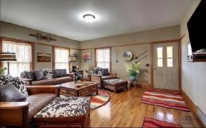 Living area and entryway inside the lodge